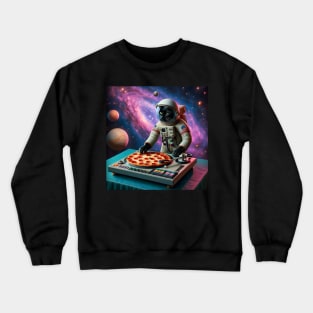 Dj Pizza Cat in Space Crewneck Sweatshirt